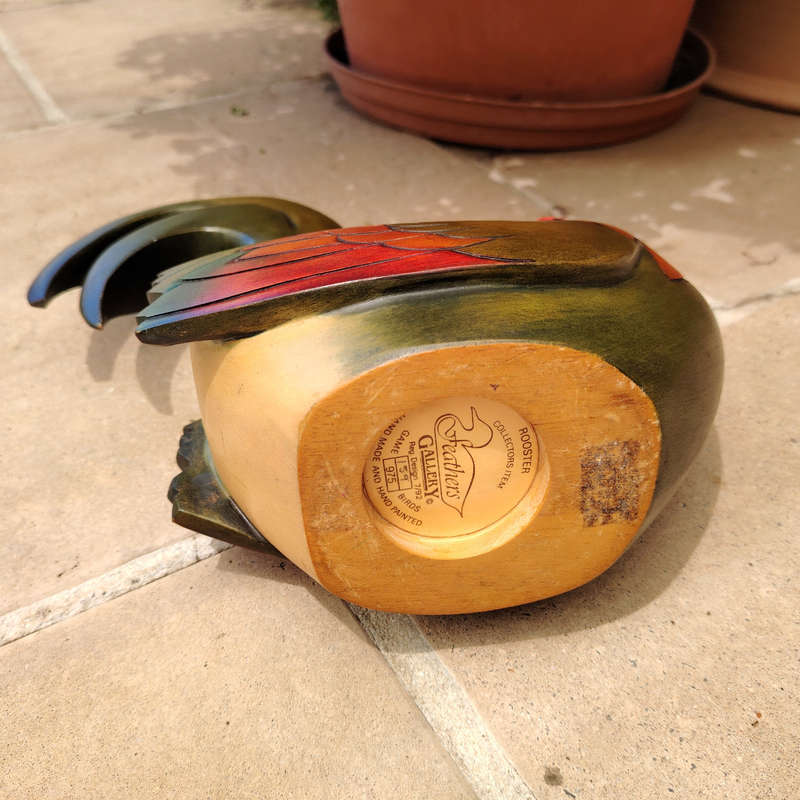 Feathers of Knysna carved and hand painted Male Rooster Ltd Bird