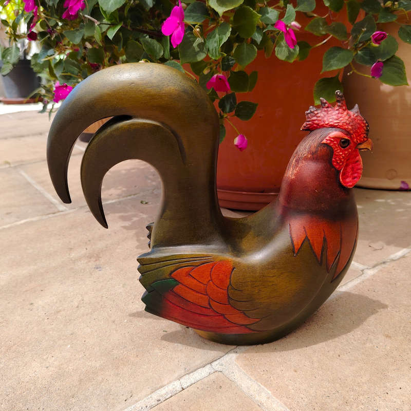 Feathers of Knysna carved and hand painted Male Rooster Ltd Bird