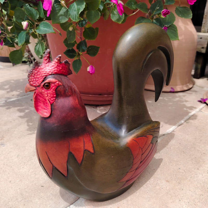 Feathers of Knysna carved and hand painted Male Rooster Ltd Bird