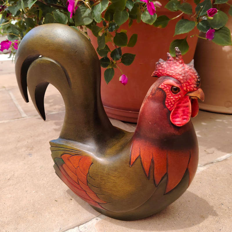 Feathers of Knysna carved and hand painted Male Rooster Ltd Bird