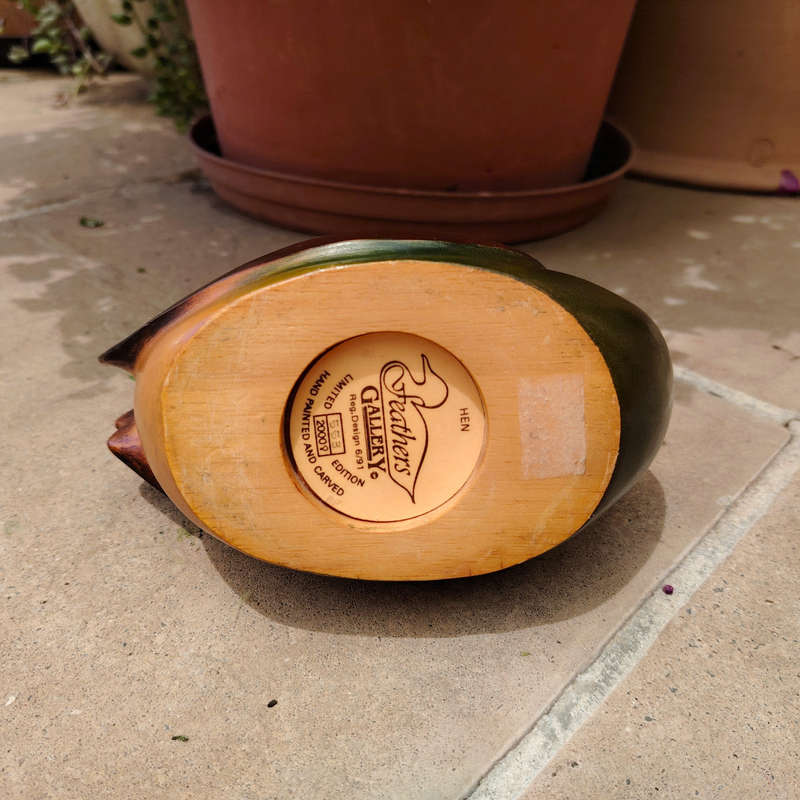 Feathers of Knysna carved and hand painted Female Hen Ltd Bird