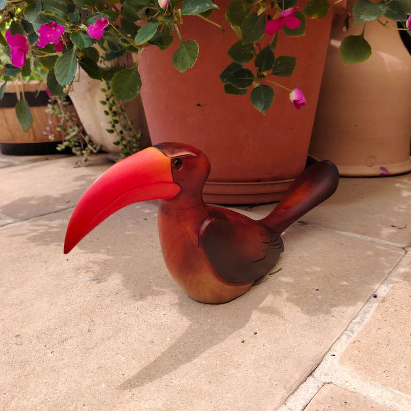 Feathers of Knysna carved and hand painted Male Hornbill Ltd Bird