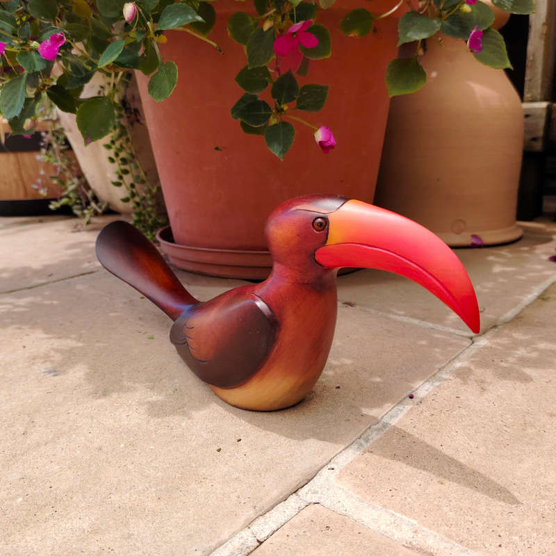 Feathers of Knysna carved and hand painted Male Hornbill Ltd Bird