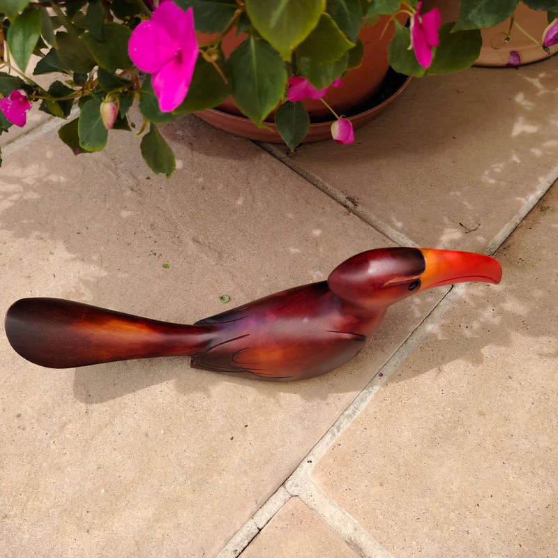 Feathers of Knysna carved and hand painted Male Hornbill Ltd Bird