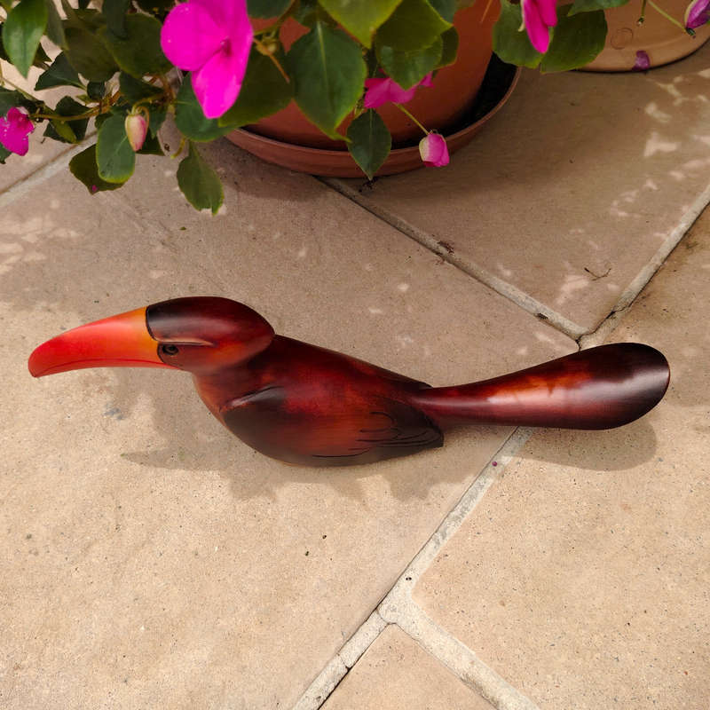 Feathers of Knysna carved and hand painted Male Hornbill Ltd Bird