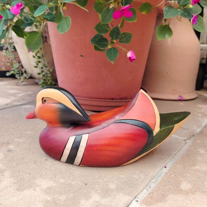 Feathers of Knysna carved and hand painted Female Mandarin Duck Ltd Bird