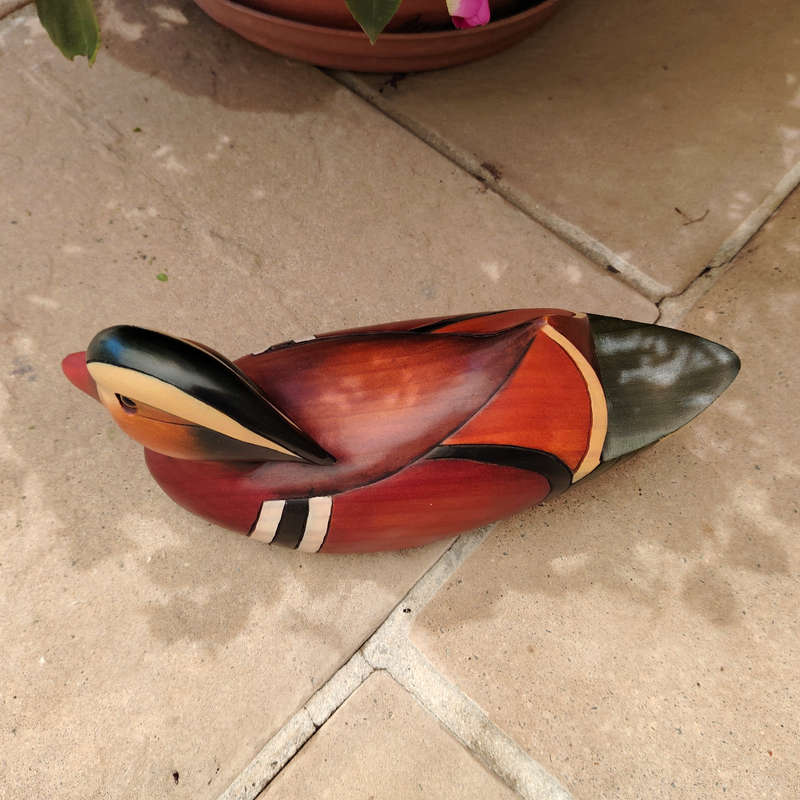 Feathers of Knysna carved and hand painted Female Mandarin Duck Ltd Bird