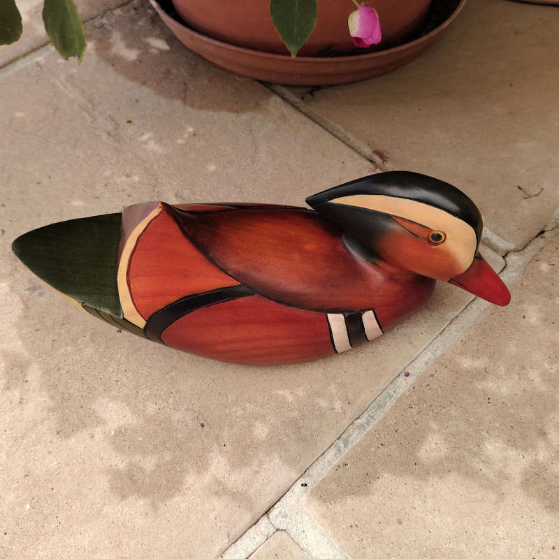 Feathers of Knysna carved and hand painted Female Mandarin Duck Ltd Bird