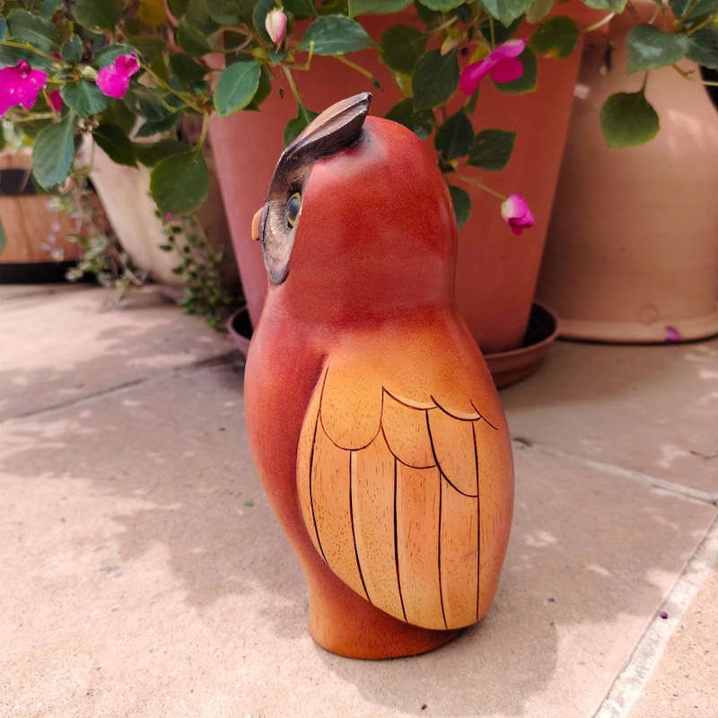 Feathers of Knysna carved and hand painted Male Owl Ltd Bird