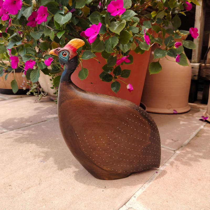 Feathers of Knysna carved and hand painted Male Guinea Fowl Ltd Bird