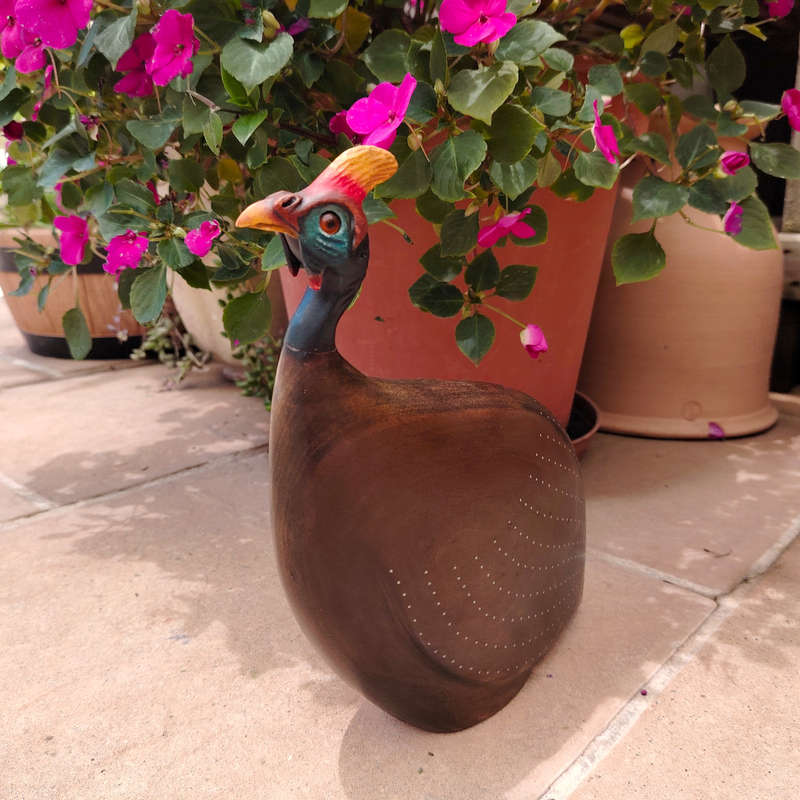 Feathers of Knysna carved and hand painted Male Guinea Fowl Ltd Bird