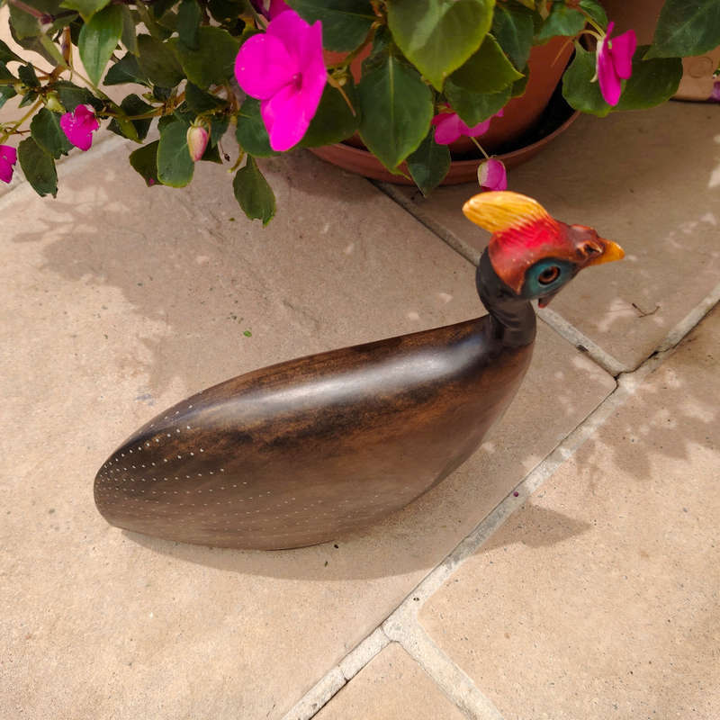 Feathers of Knysna carved and hand painted Male Guinea Fowl Ltd Bird