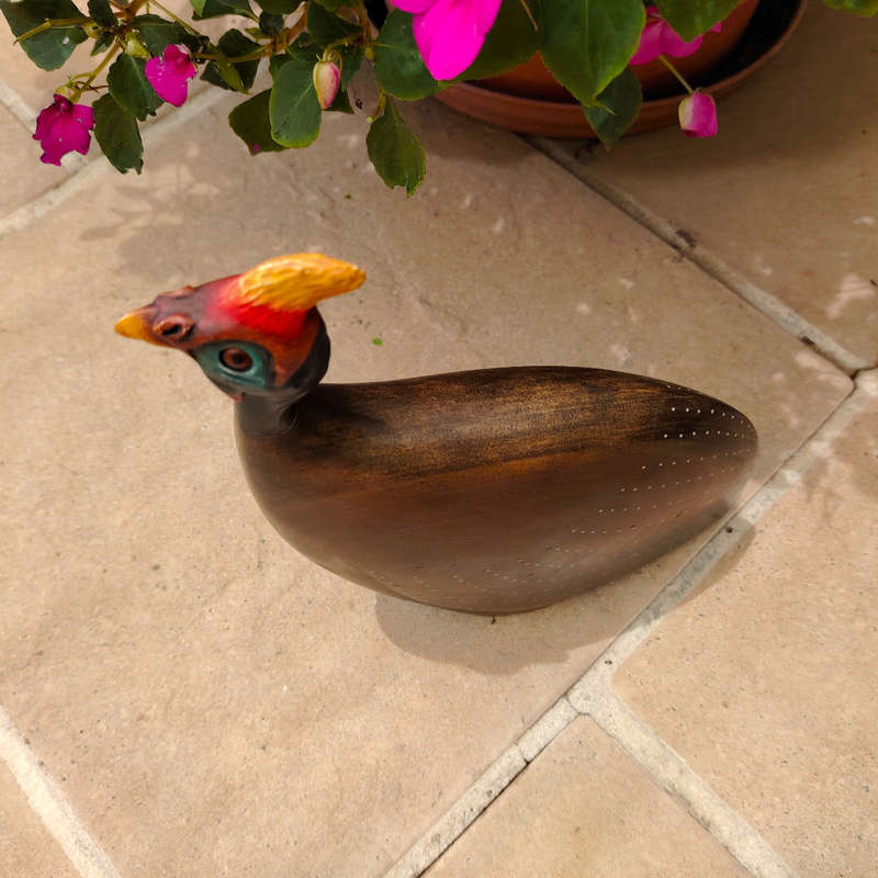 Feathers of Knysna carved and hand painted Male Guinea Fowl Ltd Bird