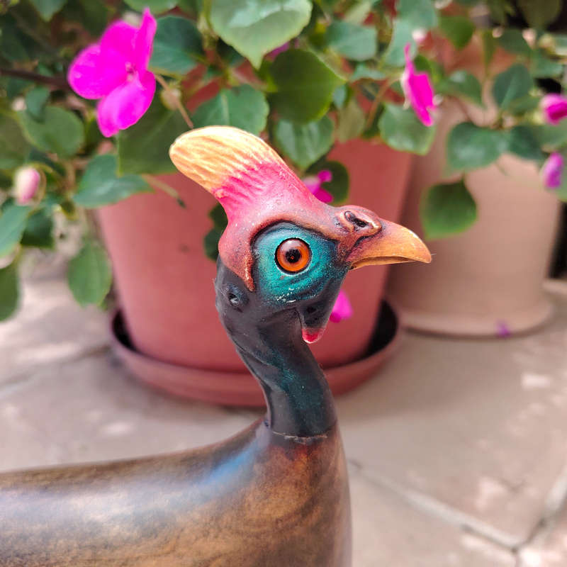 Feathers of Knysna carved and hand painted Male Guinea Fowl Ltd Bird