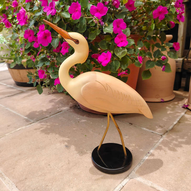 Feathers of Knysna carved and hand painted Cattle Egret Ltd Bird