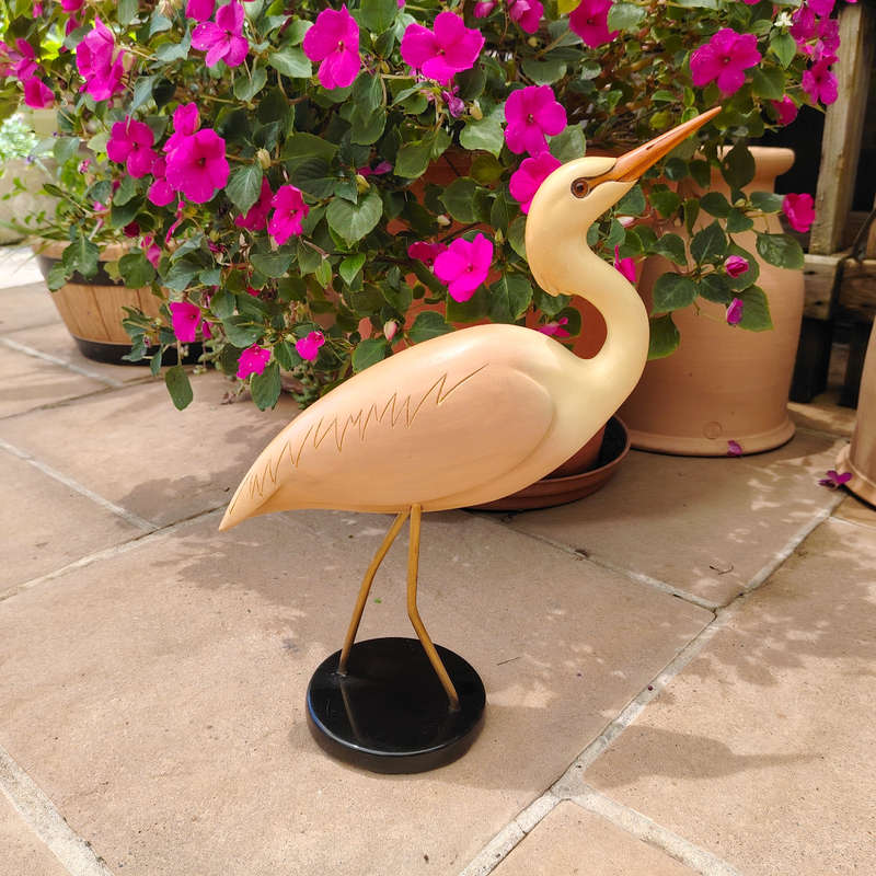 Feathers of Knysna carved and hand painted Cattle Egret Ltd Bird