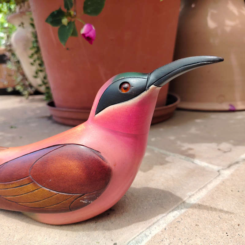 Feathers of Knysna carved and hand painted Male Carmine Bee Eater Ltd Bird