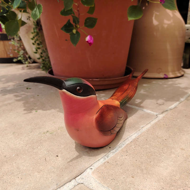 Feathers of Knysna carved and hand painted Male Carmine Bee Eater Ltd Bird