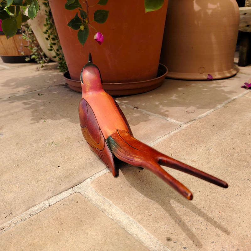 Feathers of Knysna carved and hand painted Male Carmine Bee Eater Ltd Bird