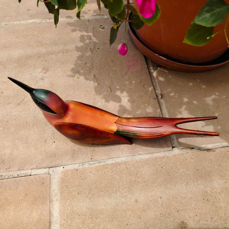 Feathers of Knysna carved and hand painted Male Carmine Bee Eater Ltd Bird