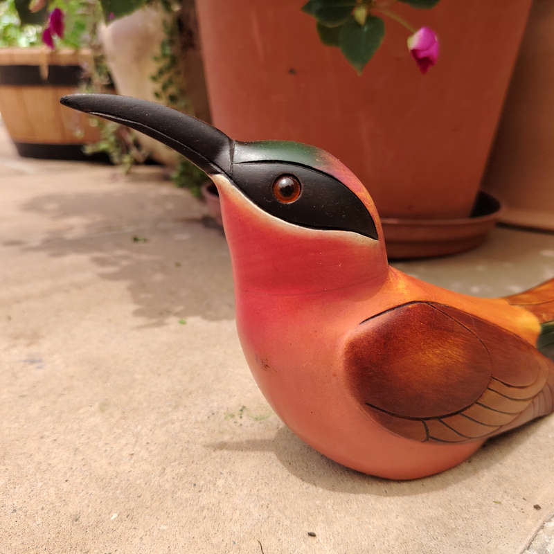 Feathers of Knysna carved and hand painted Male Carmine Bee Eater Ltd Bird
