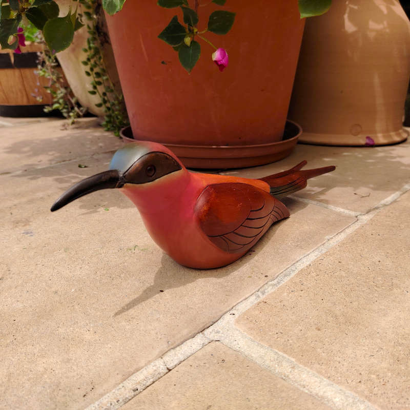 Feathers of Knysna carved and hand painted Female Carmine Bee Eater Ltd Bird