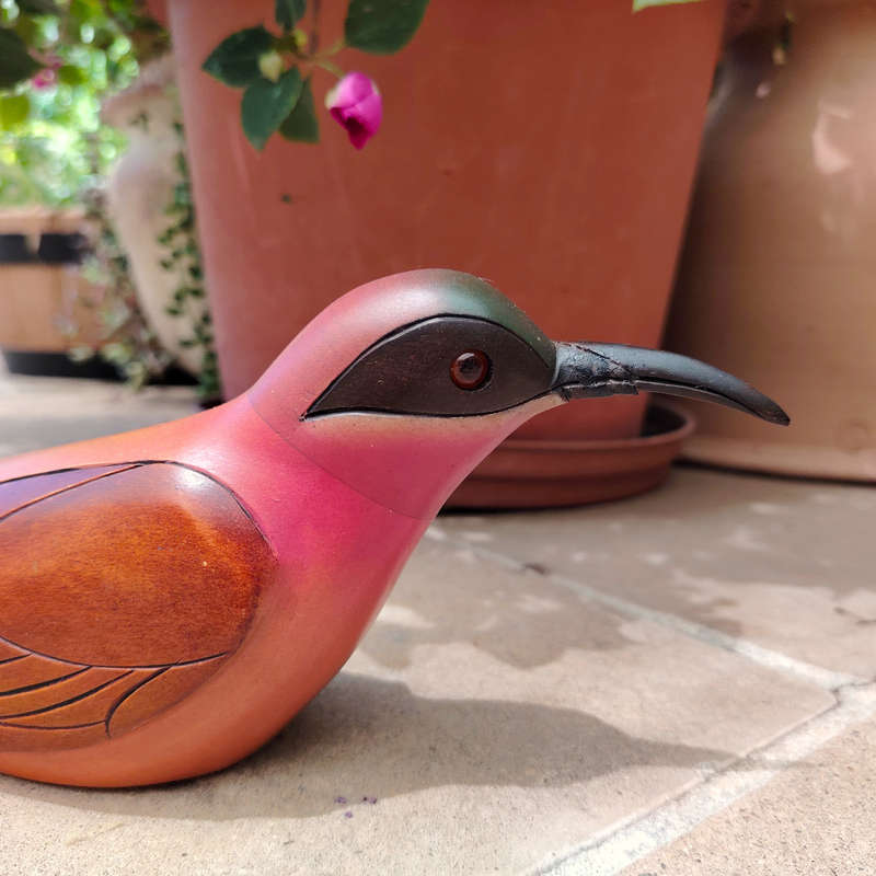Feathers of Knysna carved and hand painted Female Carmine Bee Eater Ltd Bird