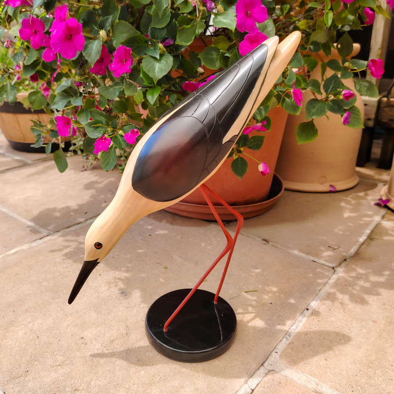 Feathers of Knysna carved and hand painted Female Stilt Ltd Bird