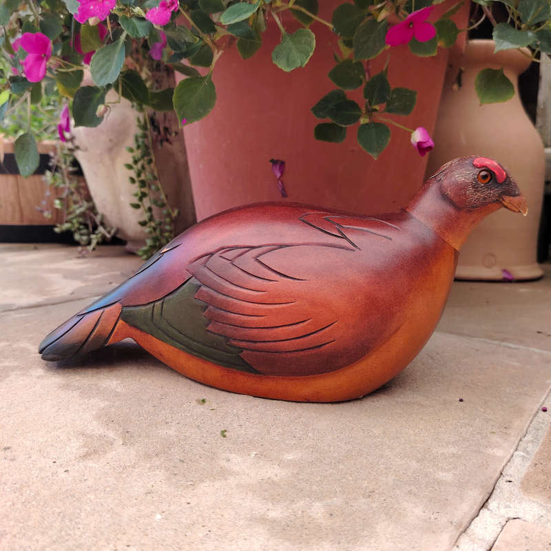 Feathers of Knysna carved and hand painted Female Red Grouse Ltd Bird