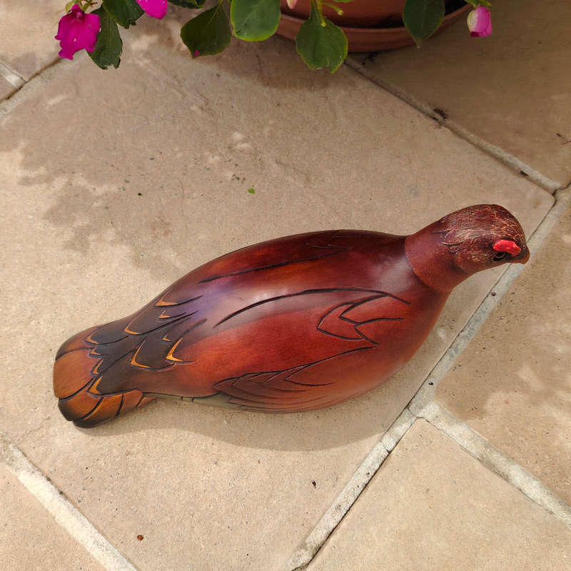 Feathers of Knysna carved and hand painted Female Red Grouse Ltd Bird