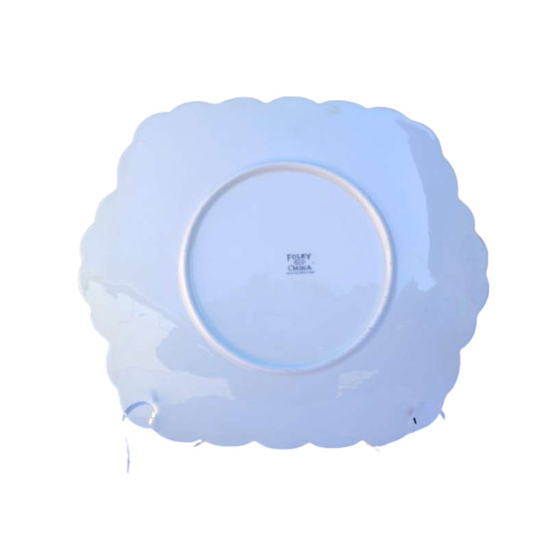 Foley Fine Bone China Pink Blue Cake Plate