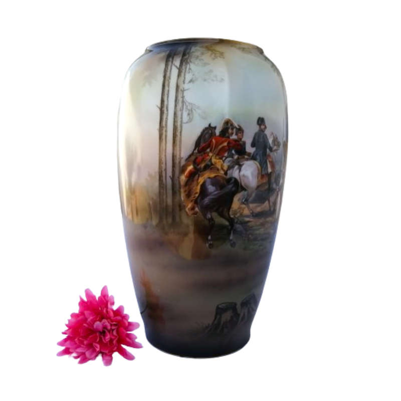 Friedricht Vase with a continuous scene of Napoleon on horseback surrounded by his Troops