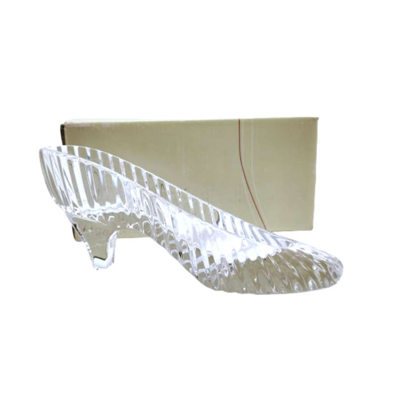 Large Galway Irish Lead Crystal Cut Glass Cinderella Slipper Shoe