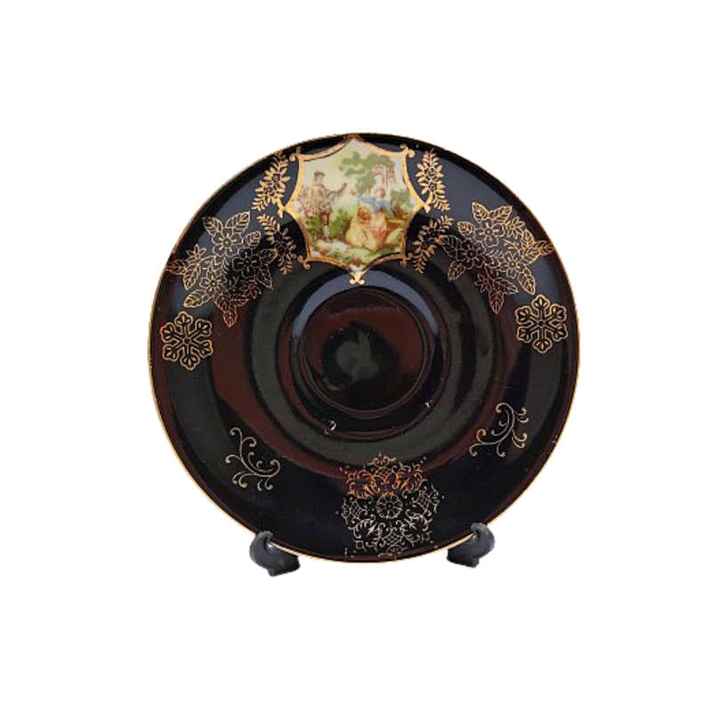 Love Story artwork Demitasse Black and Gold Cup and saucer