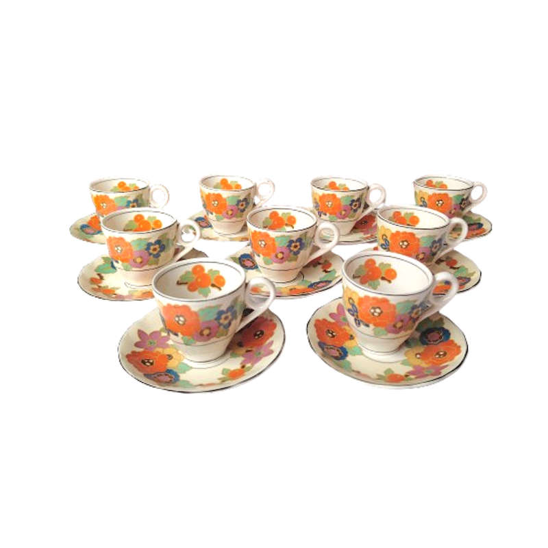 Grindley Fine Bone China 9 x Duo's Orange Flower Decoration