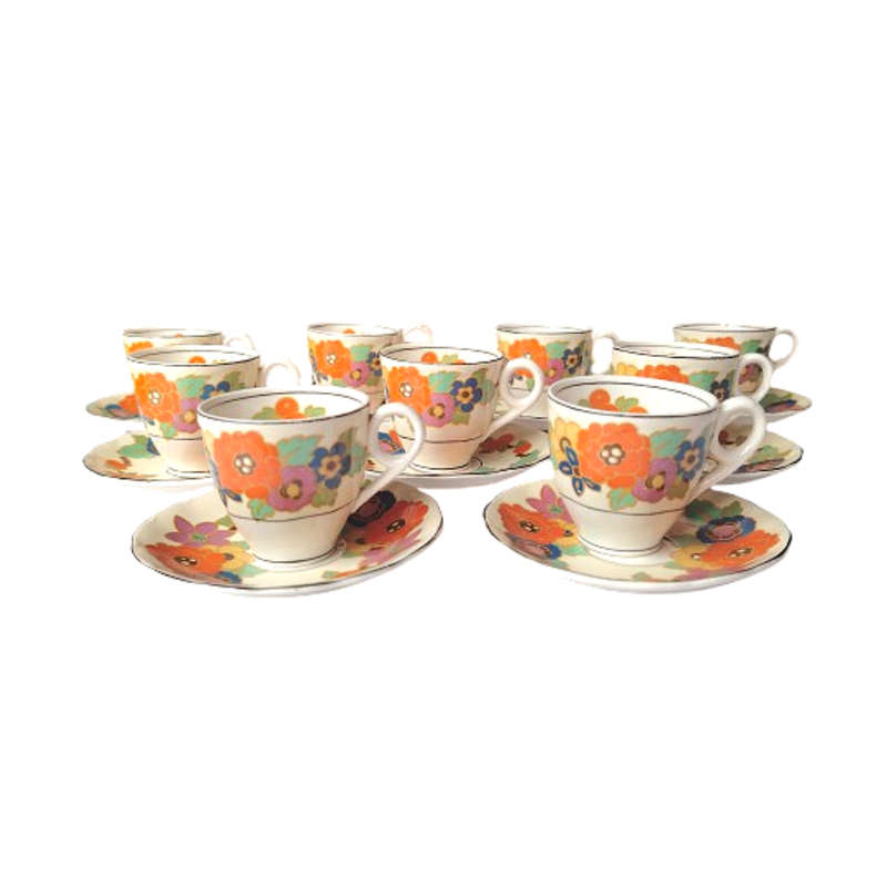 Grindley Fine Bone China 9 x Duo's Orange Flower Decoration