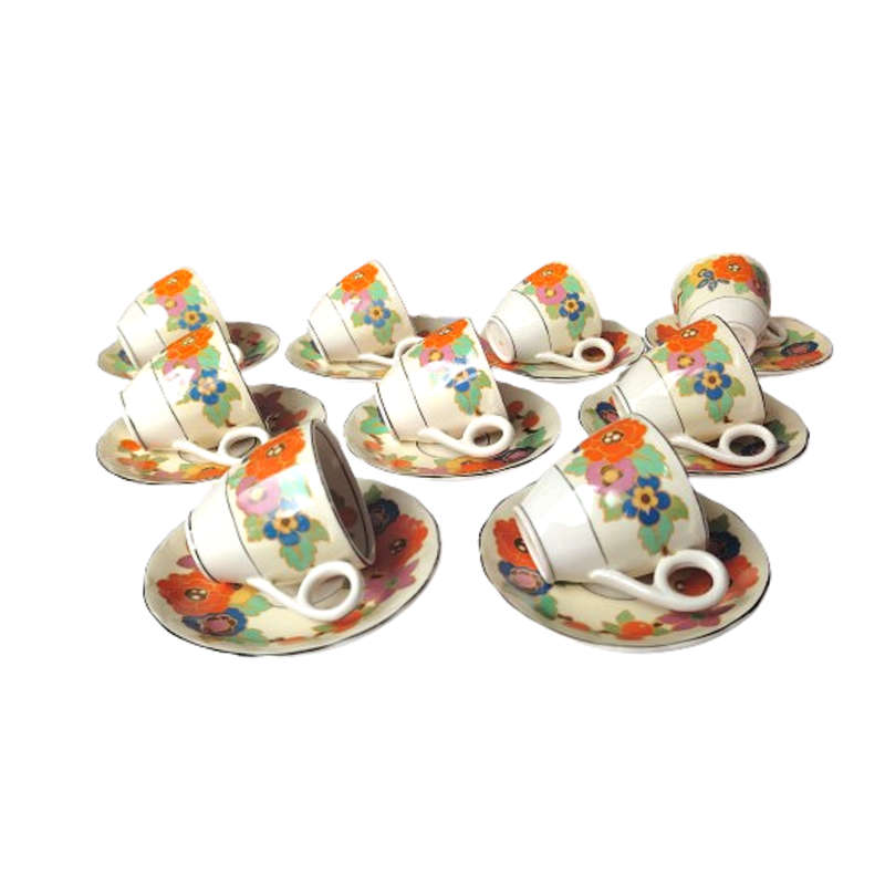 Grindley Fine Bone China 9 x Duo's Orange Flower Decoration