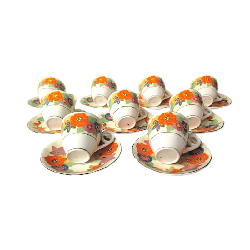 Grindley Fine Bone China 9 x Duo's Orange Flower Decoration