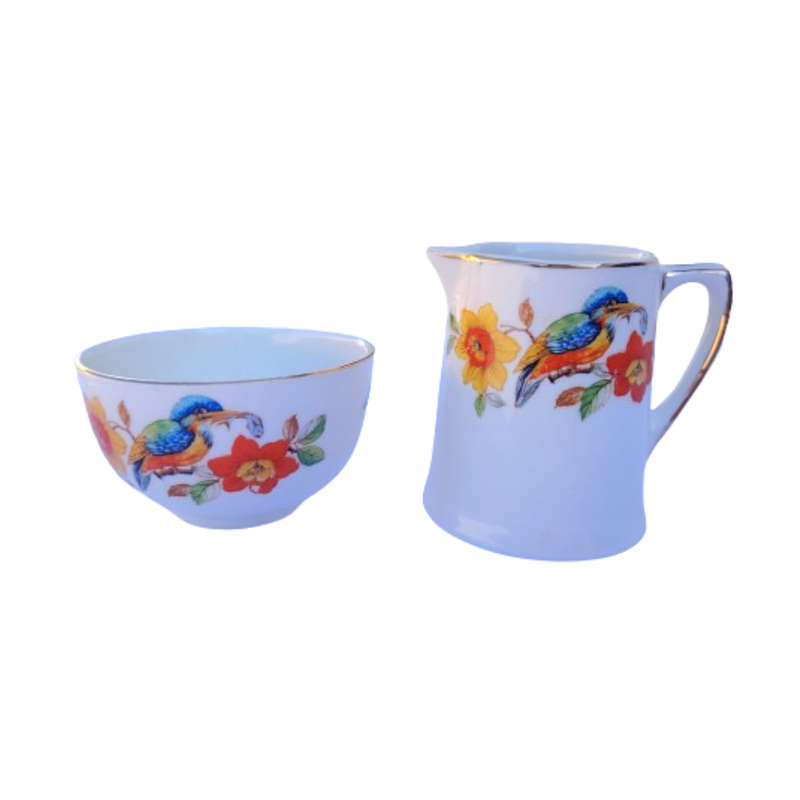 Rare Grindley England 1940s Kingfisher Hand-Painted 21-piece