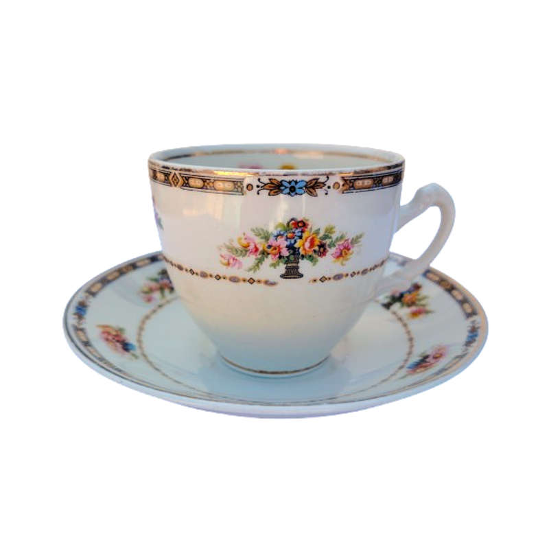NH Grindley Winds of Ivory England Cup and Saucer Trio