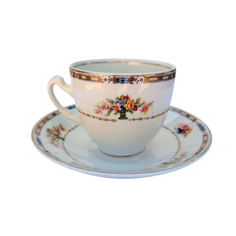 NH Grindley Winds of Ivory England Cup and Saucer Trio