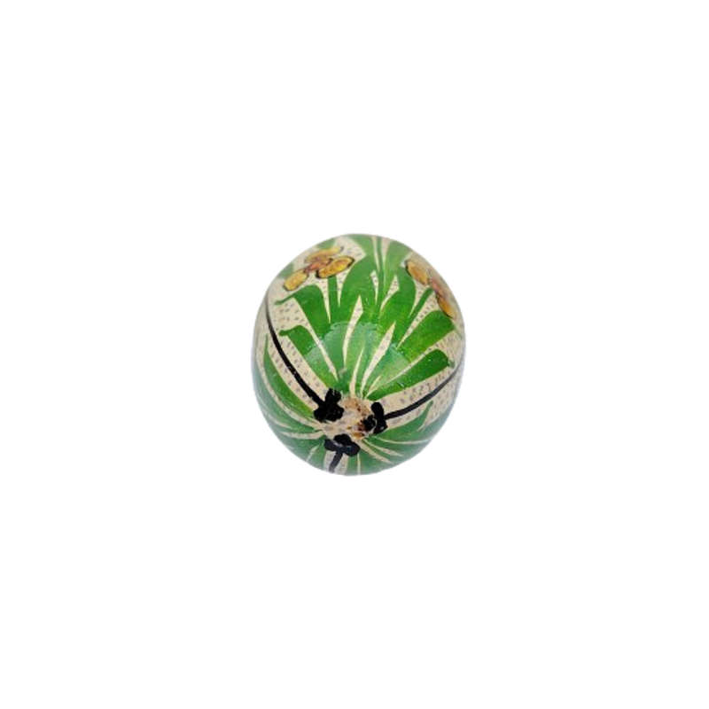 Vintage Hand Painted Flowers Egg on clear Stand