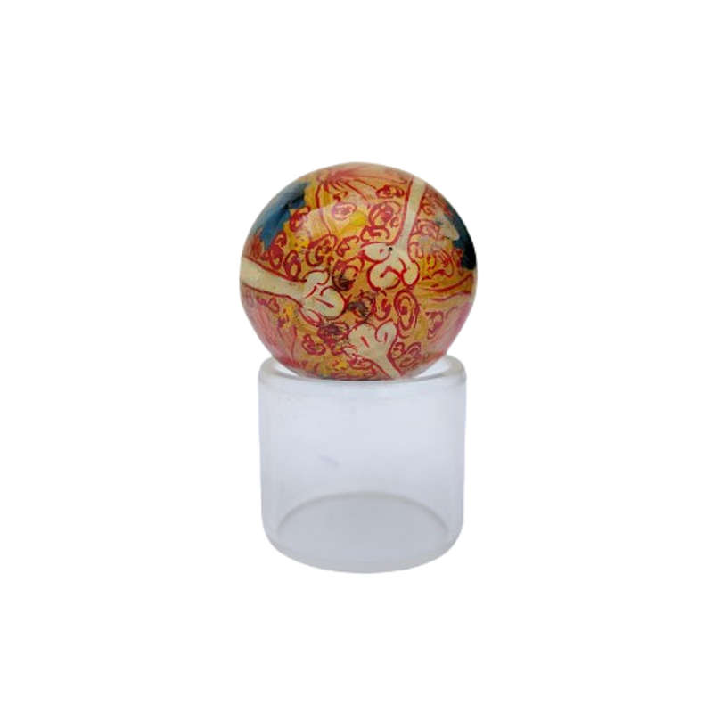 Vintage Hand Painted Flowers Egg on clear Stand