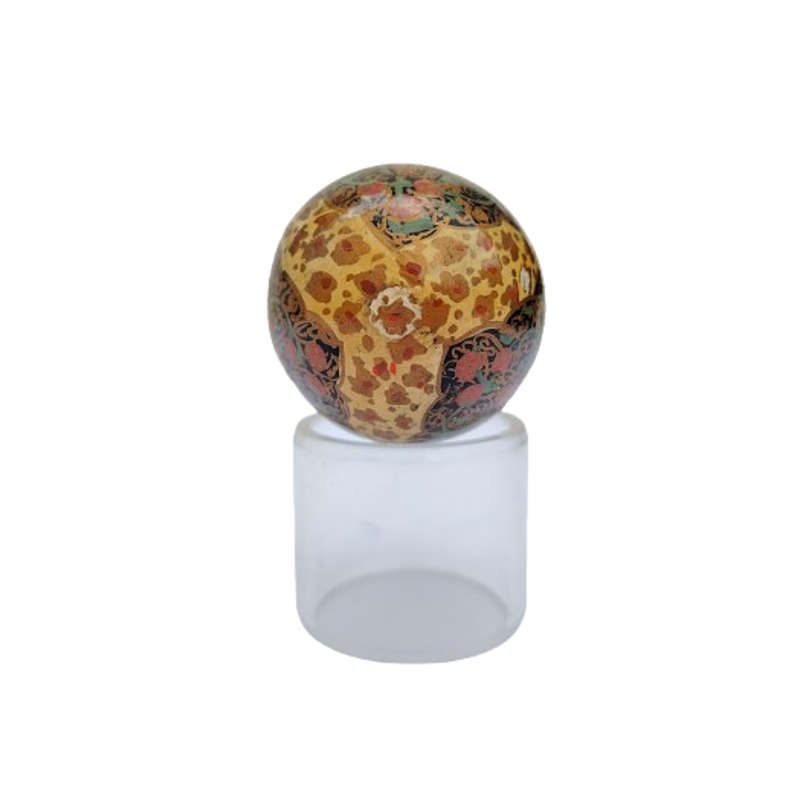 Vintage Hand Painted Flowers Egg on clear Stand