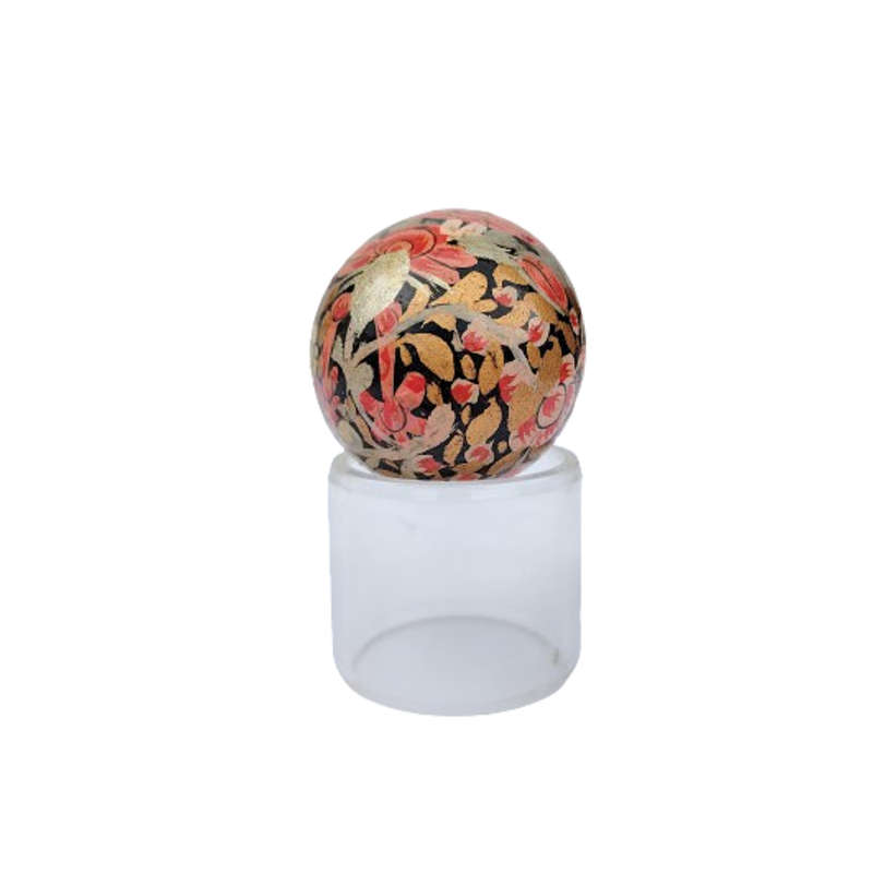 Vintage Hand Painted Flowers Egg on clear Stand