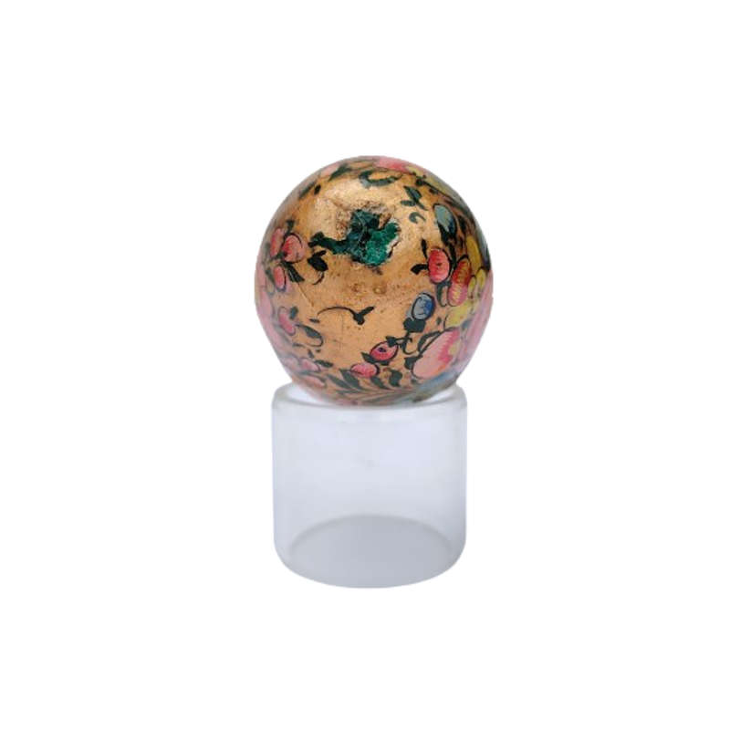 Vintage Hand Painted Flowers Egg on clear Stand