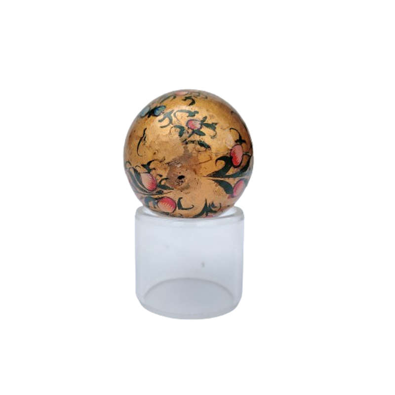 Vintage Hand Painted Flowers Egg on clear Stand