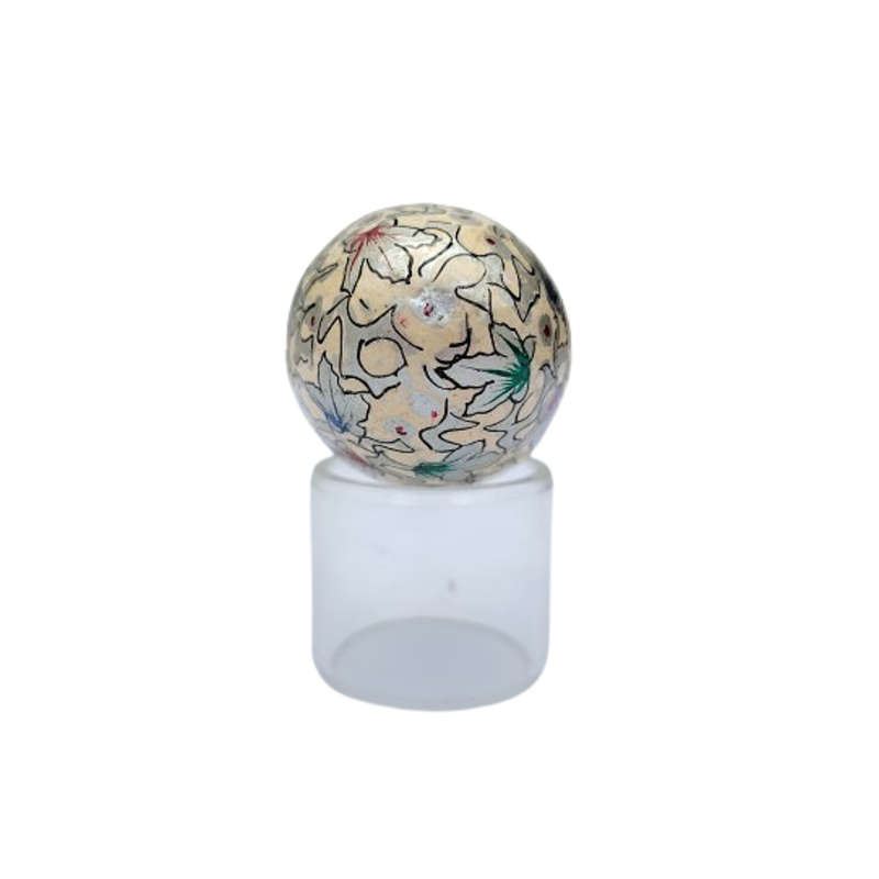 Vintage Hand Painted Flowers Egg on clear Stand