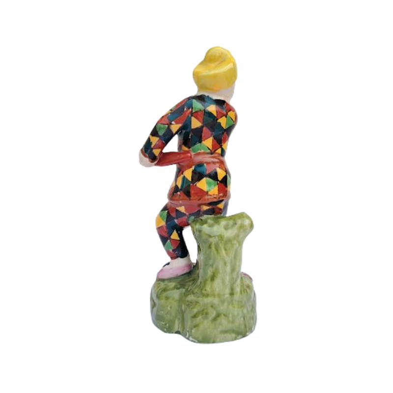 Harlequin Black Face Jester Clown Figure Antique Pearlware Pottery Circa 1810