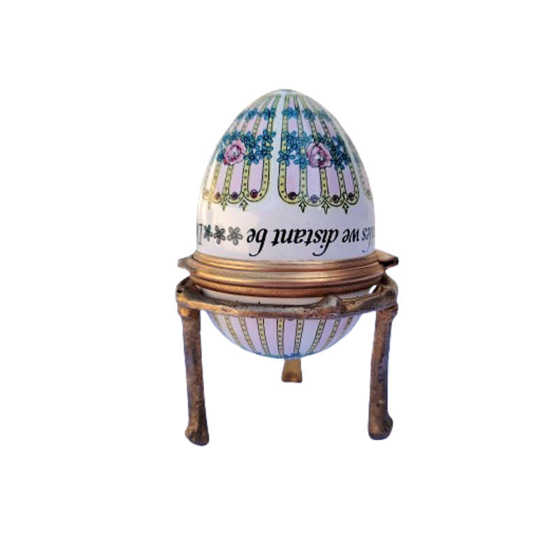 Bilston and Battersea Enamel Egg Box designed by Halcyon Days